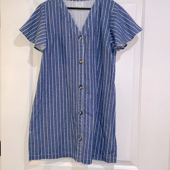 Mudpie blue & white striped dress size small - Picture 2 of 8